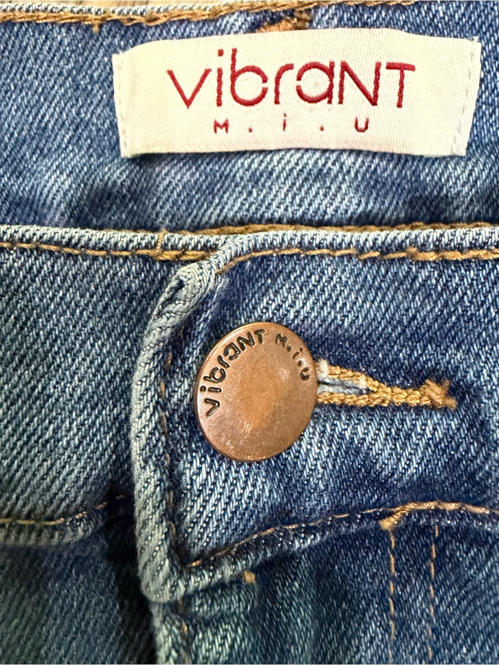 Vintage Vibrant MIU 80s 90s Blue Straight Leg Jeans with Pleat Detail - Picture 4 of 7